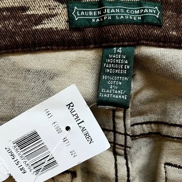 LAUREN RALPH LAUREN NWT SOUTHWEST BOHO PANTS SIZE 14 Modern Skinny Yellowstone - Picture 3 of 9